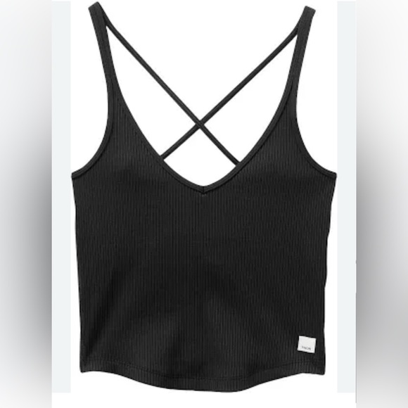 Vuori Tops - Vuori Women’s Sz Medium Rib Crop Tank Top - Black
